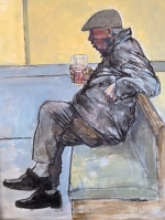 chris-gamble-THE-PAST-IN-HIS-GLASS-acrylic-charcoal-43x53cm